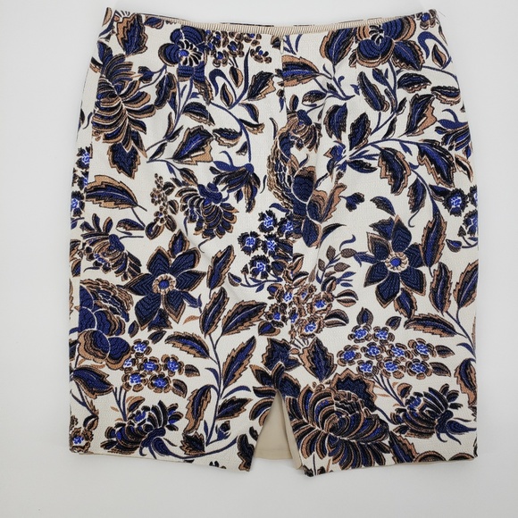 Ann Taylor Antique Floral Pencil Skirt Sz 14 - Picture 4 of 8